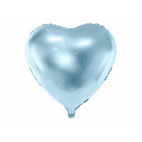 Fólia léggömb szív, 45cm, égszínkék
