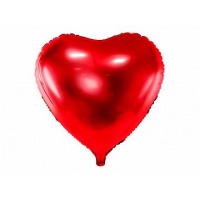 Fólia léggömb szív, 61cm, piros
