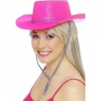 Kalap - Cowboy, rózsaszín glitteres 
