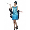 Női jelmez - Charleston, kék csillogós ruha
